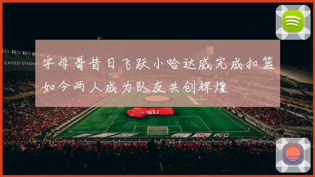 字母哥昔日飞跃小哈达威完成扣篮如今两人成为队友共创辉煌
